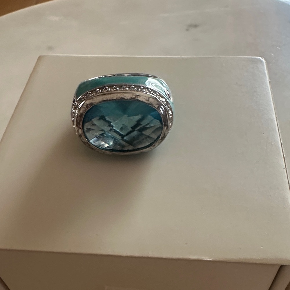 Marciano Silver Ring with Aquamarine Stone